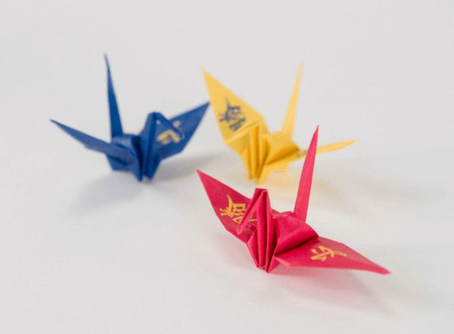 ３色折鶴
